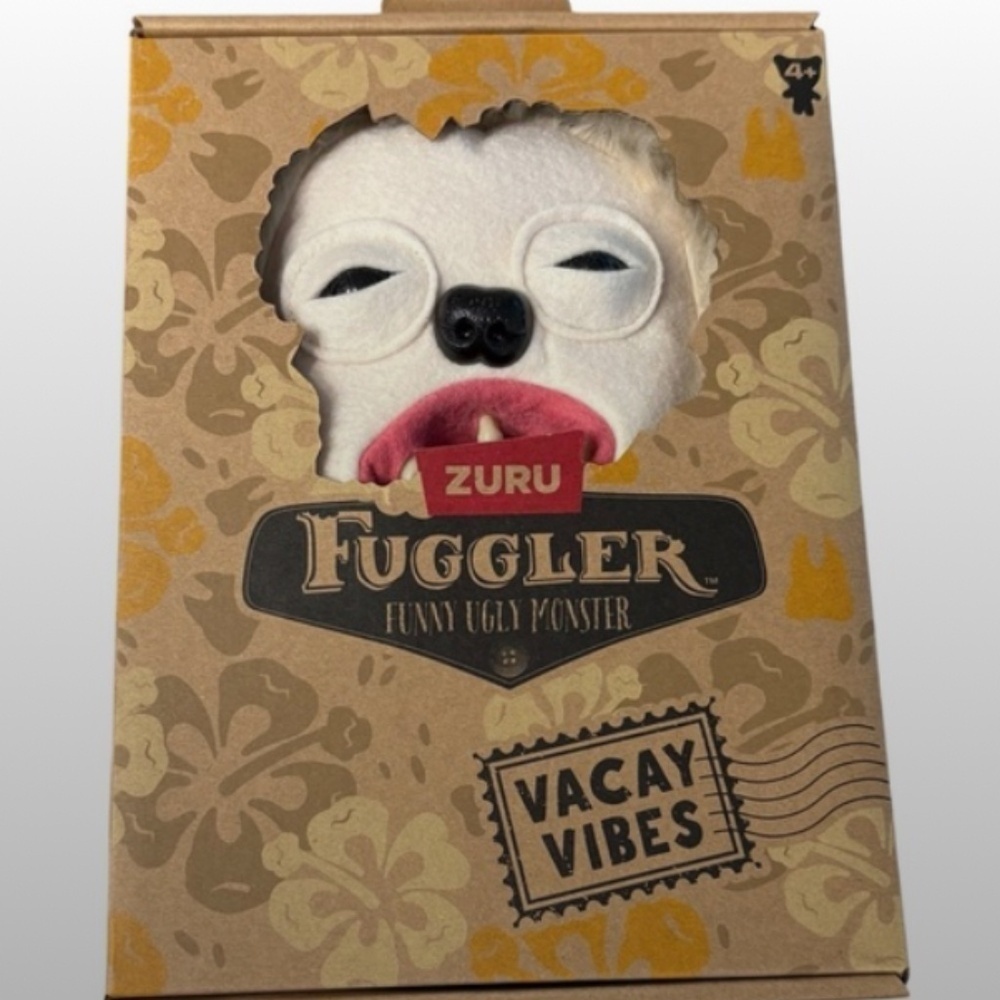 🤍 ZURU Fuggler Hedge-Grog Cream VACAY VIBES Edition | 9” Funny Ugly Plush